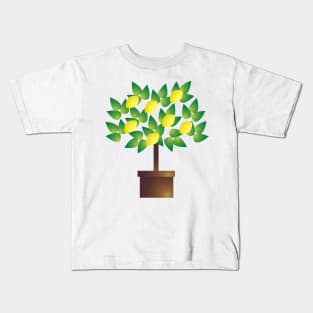 Lemon Tree Pot Plant Digital Art | Melanie Jensen Illustrations Kids T-Shirt